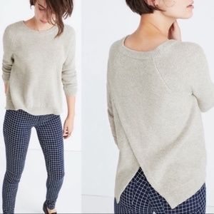 Madewell Province Cross Back Knit Pullover, Gray, size XS